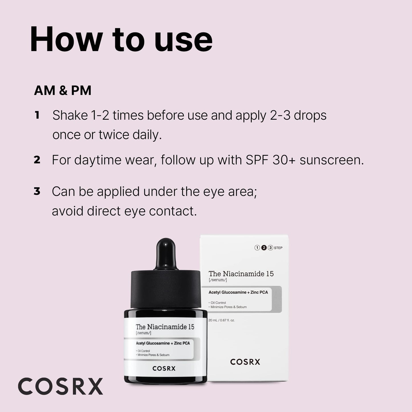 COSRX Niacinamide 15% Face Serum, Minimizing Pores & Sebums, Blemish Treatments for Discoloration, Dark Spots, Enlarged Pores, Anti-aging, 0.67 fl.oz / 20 ml, Animal Testing-Free